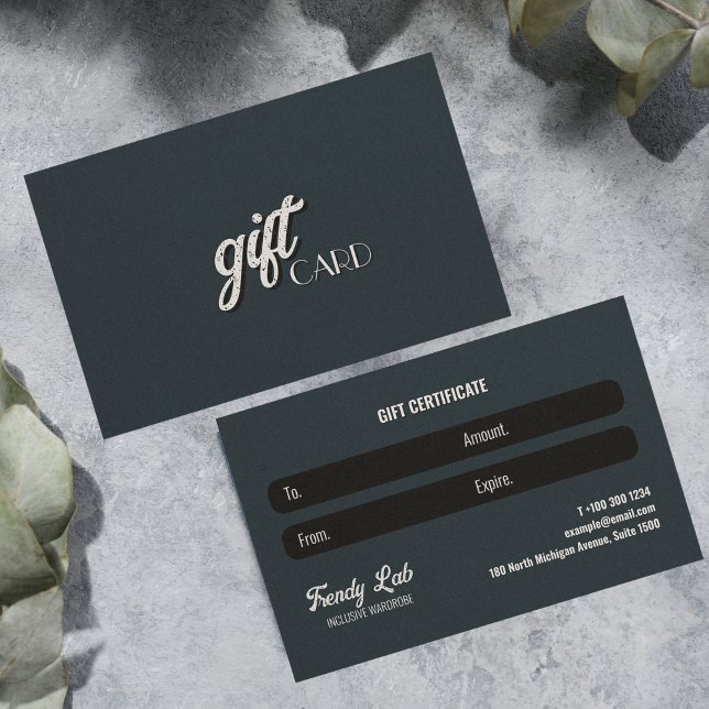 Tarjeta De Visita Elegante Ropa Negra Gris Blanco Negro (Elegant Clothing Business Black White Gray Grey Business Card)