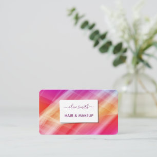 Tarjeta De Visita Elegante Rosa Acuarela Abstracto 