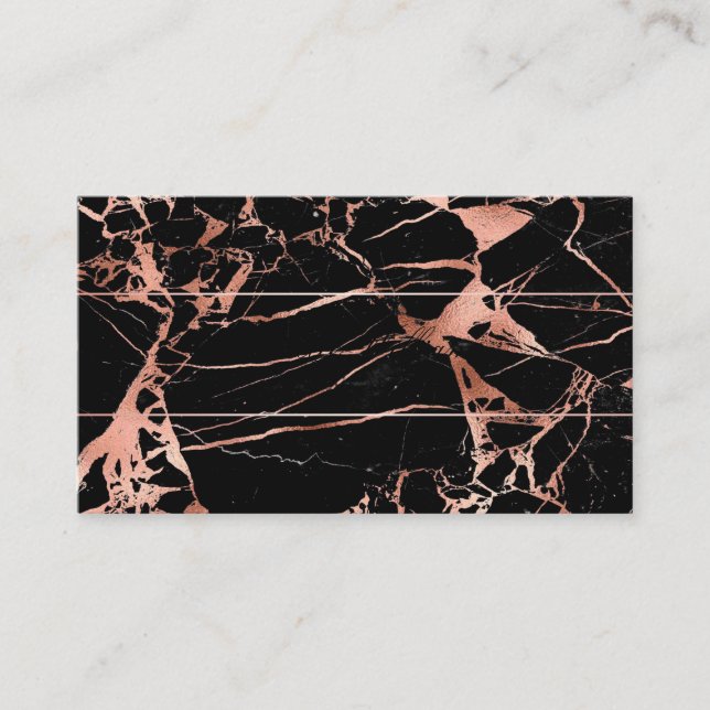 Tarjeta De Visita Elegante Rosa Agate de Mármol Negro Rosa (Anverso)
