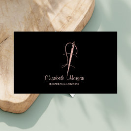 Tarjeta De Visita Elegante Rosa Alteraciones de Needle Sew