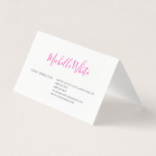 Tarjeta De Visita Elegante Rosa Blanco Moderno Profesional Sencillo
