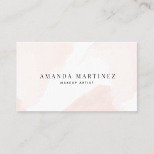 Tarjeta De Visita Elegante Rosa Claro Acuarela Redes Sociales