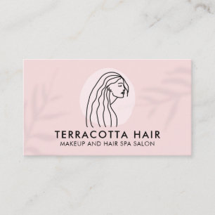 Tarjeta De Visita Elegante rosa clásico de color barbero cabello fem