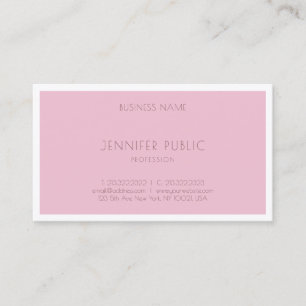 Tarjeta De Visita Elegante Rosa Color Moderno Plantilla Sofisticada