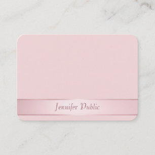 Tarjeta De Visita Elegante Rosa de escritura de mano dorada plantill