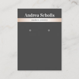 Tarjeta De Visita Elegante Rosa de Joyas rayadas de oro