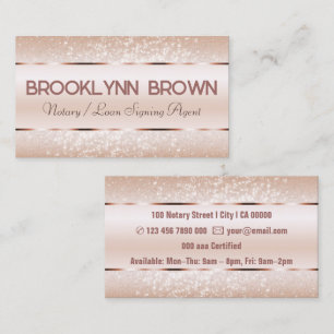 Tarjeta De Visita Elegante Rosa de lujo Gold Border Purpurina Stars 