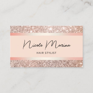 Tarjeta De Visita Elegante Rosa de Moda