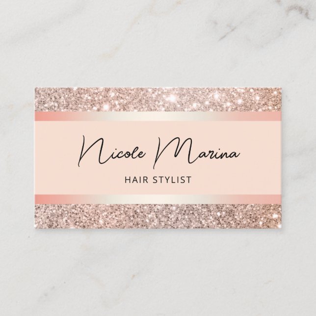 Tarjeta De Visita Elegante Rosa de Moda (Anverso)