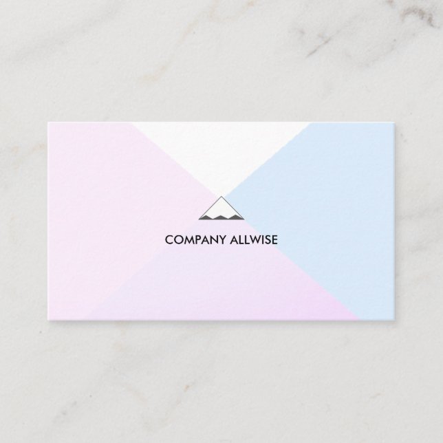 Tarjeta De Visita Elegante Rosa de oro, azul claro y blanco (Anverso)