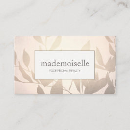 Tarjeta De Visita Elegante Rosa de oro deja belleza estética