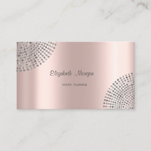 Tarjeta De Visita Elegante Rosa de oro, simple,puntos