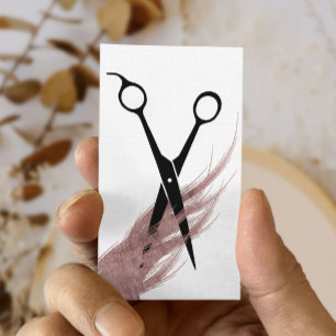 Tarjeta De Visita Elegante Rosa de pelo estilista dorado y elegante