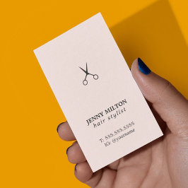 Tarjeta De Visita Elegante Rosa de tijeras blancas negras Hair Styli