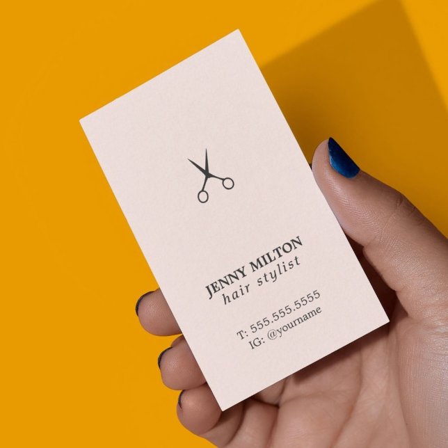 Tarjeta De Visita Elegante Rosa de tijeras blancas negras Hair Styli (Subido por el creador)