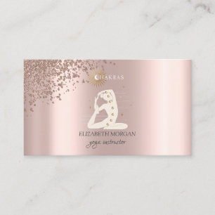 Tarjeta De Visita Elegante Rosa Dorado Diamantes Silueta de Chica de