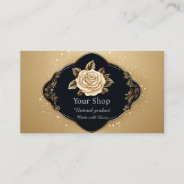 Tarjeta De Visita Elegante Rosa dorado floral