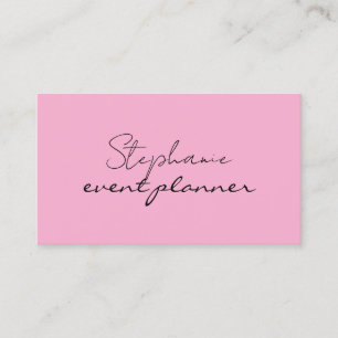Tarjeta De Visita Elegante Rosa Girly Profesional Brillante Guay de 