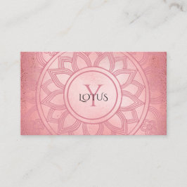 Tarjeta De Visita Elegante Rosa Gold Lotus Mandala Yoga
