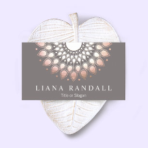 Tarjeta De Visita Elegante Rosa Gold Mandala