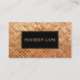 Tarjeta De Visita Elegante Rosa Gold Metallic Tiles