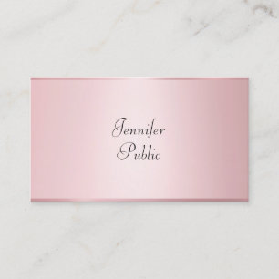 Tarjeta De Visita Elegante Rosa Gold Modern Caligrafiado Profesional