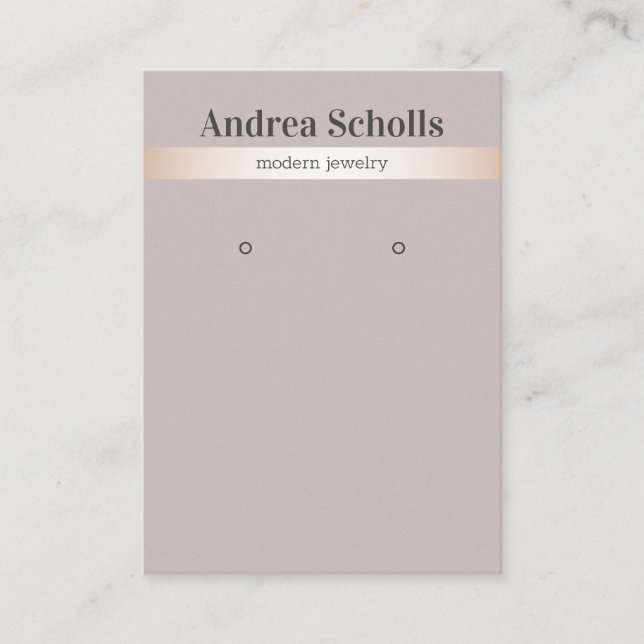 Tarjeta De Visita Elegante Rosa Joyería a rayas de oro (Anverso)