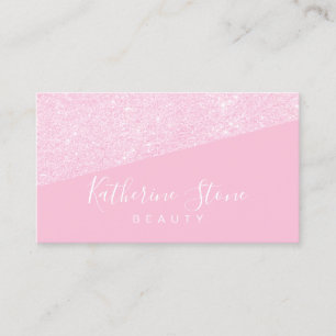 Tarjeta De Visita Elegante rosa moderno purpurina de oro rosa bellez