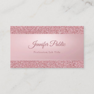 Tarjeta De Visita Elegante Rosa moderno Purpurina dorado Nombre manu