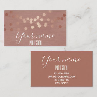 Tarjeta De Visita Elegante Rosa Oro Clásico Simple