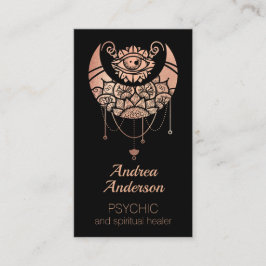 Tarjeta De Visita Elegante Rosa Oro Crescent Moon