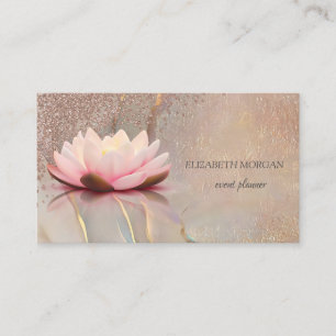 Tarjeta De Visita Elegante Rosa Oro Diamantes Opalo Loto