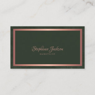 Tarjeta De Visita Elegante rosa oro metálico moda verde esmeralda os