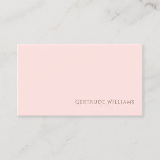 tarjeta de visita elegante rosa pálido