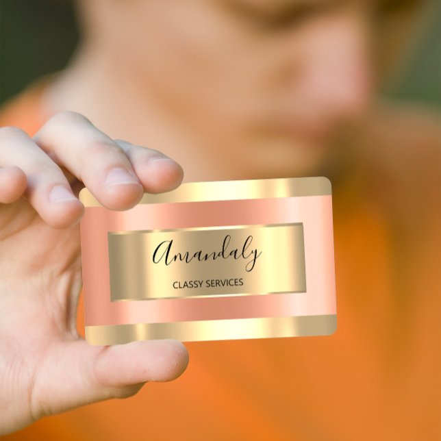 Tarjeta De Visita Elegante Rosa profesional de Blogger CONSULTOR de  (Professional Elegant Rose Gold CONSULTING Blogger Business Card)