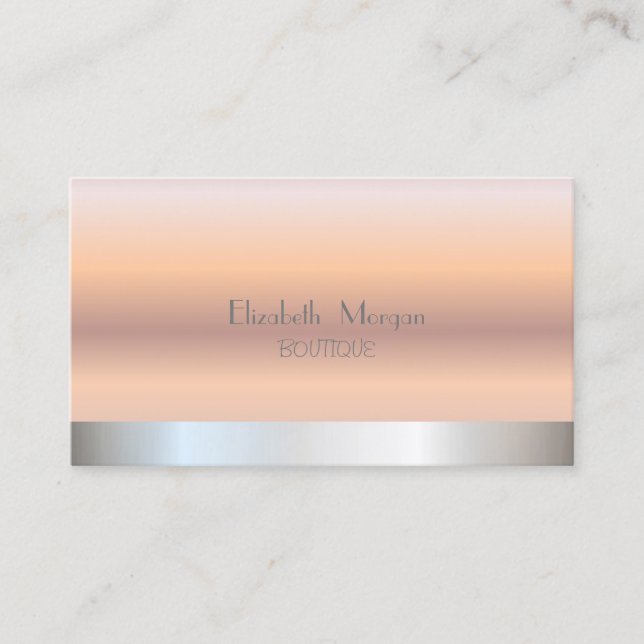 Tarjeta De Visita Elegante Rosa profesional moderno oro, plateado (Anverso)
