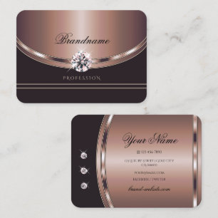 Tarjeta De Visita Elegante Rosa púrpura oscuro Diamantes de imitació