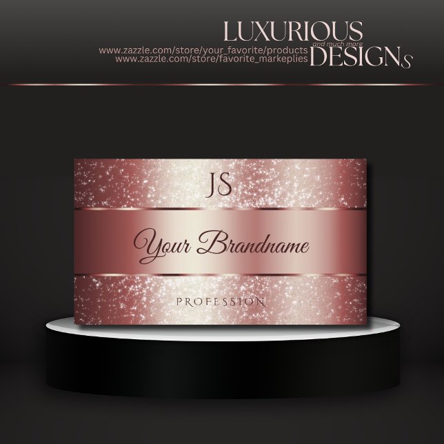 Tarjeta De Visita Elegante Rosa Purpurina de la Espuma Roja e Inicia (Subido por el creador)