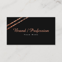 Tarjeta De Visita Elegante Rosa Purpurina de oro Esparkle Stars Blac