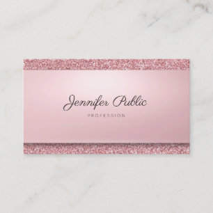 Tarjeta De Visita Elegante Rosa Purpurina de oro moderno nombre manu
