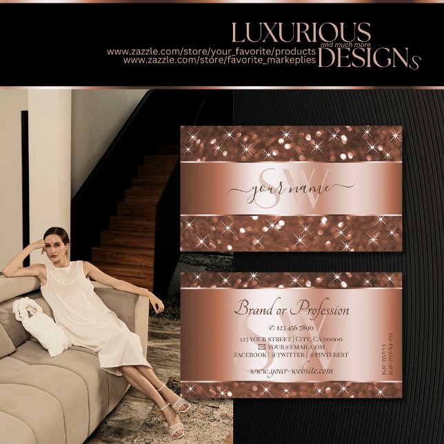 Tarjeta De Visita Elegante Rosa Purpurina de oro Sparkle Stars Inici (Subido por el creador)