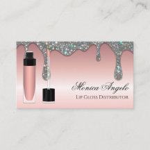 Elegante Rosa Purpurina Oro Gotas Lip Gloss Thalle