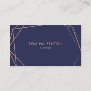 Tarjeta De Visita Elegante Rosa Relieve metalizado dorado Marcos Pro