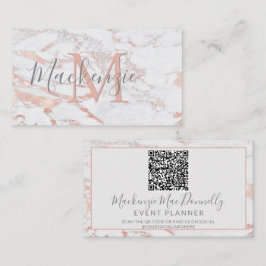 Tarjeta De Visita Elegante Rosa Relieve metalizado dorado Mármol Mon