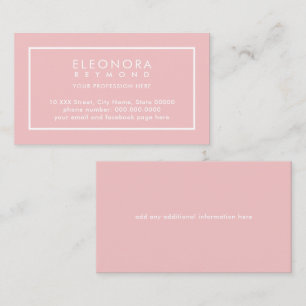 Tarjeta De Visita Elegante rosa-Rubor-claro