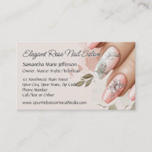 Elegante Rosa Rubor Crystal Manicure Nail Salon