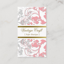 Tarjeta De Visita Elegante rosado elegante del Flourish floral del