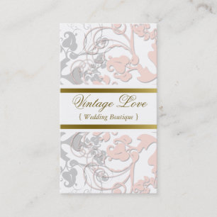 Tarjeta De Visita Elegante rosado elegante del Flourish floral del