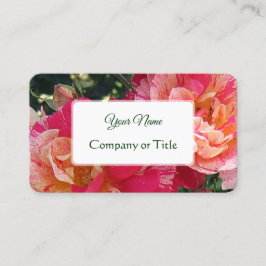 Tarjeta De Visita Elegante Rosas editables a rayas Floral