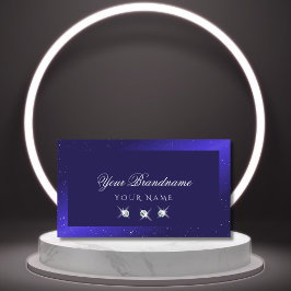 Tarjeta De Visita Elegante Royal Blue Sparkling Diamonds Profesional